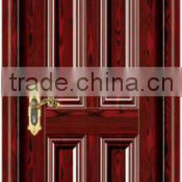 popular surface design red color steel wooden interior door cheap door