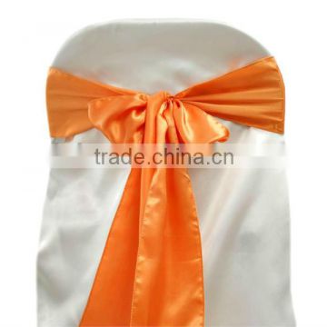 Orange Satin chair sash, chair ties, wraps for wedding banquet hotel