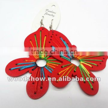Hot Sale Colorful Thread Butterfly Wood Earring