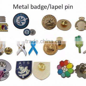 Four color metal pin badge with butterfly clip