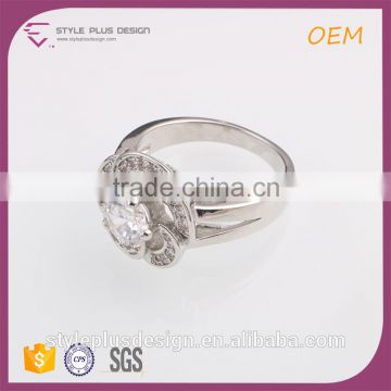 R63474K01 Diamond Engagement Pilates Adjustable Pentagen Flower Gemstone Ring Spanner