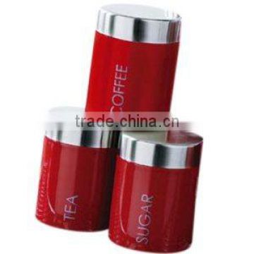 3pcs stainless steel tea coffee sugar canister set