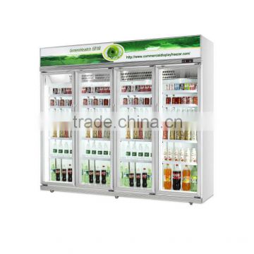 upright glass door cold drink display refrigerator showcase