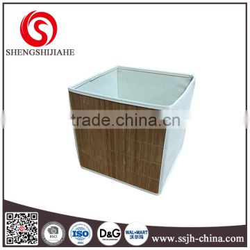 bamboo/nonwoven fabric foldable storage box with side handle