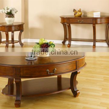 CF30034 Unique Oval Wooden Coffee Table End Table Console Table & Valspar(Lily) NC Paint Furniture