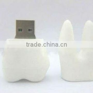 100% eco-friendly pvc material customized tooth usb flash drive