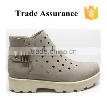 2015 Hot sale low price hollow out women no laces casual shoes gray