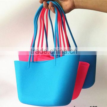 Fashionable Eco-friendly Lady Tote Handbag Waterproof Silicone Beach Bag, Good Quality Waterproof Silicone Beach Bag