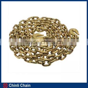 U.S. Standard Grade70 Transport Chain, Color Galvanized With Hook On Each End, 20FT/Length