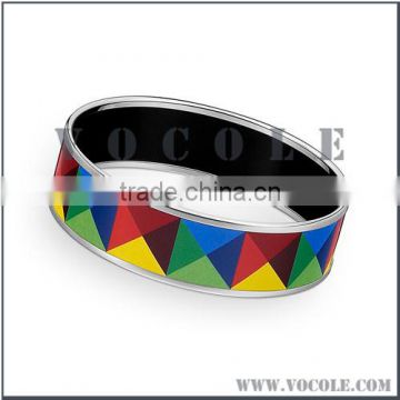 trendy bracelets 2014 flat enamel with stereo-vision effect