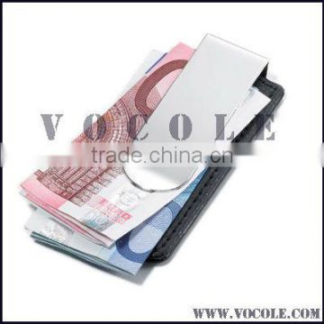 high quality leather steel money clips