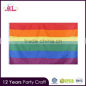 Polyester Rainbow Flag Lesbian Gay Pride LGBT Banner for Decoration - 90 x 150cm