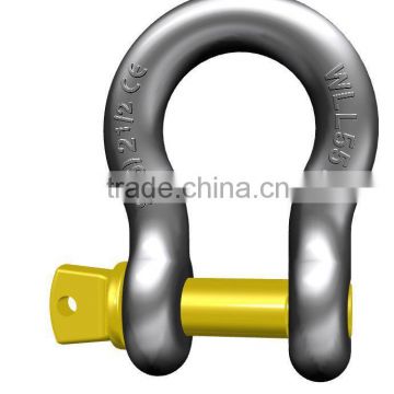 drop forged hardware alloy steel/carbon steel lifting hoist BW shape high strength shackle(alloy steel)