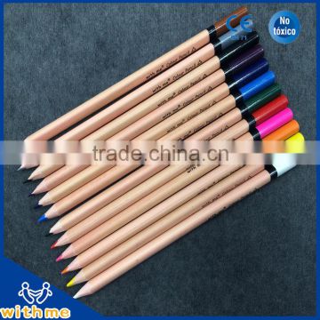 7 inch 12 pcs natural wooden dipped end colour pencil