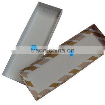 2014 new design one piece of card box could be flat folded lid and base box packaging box for tie