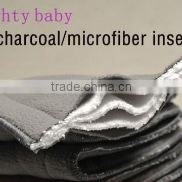 High quality absorbent Bamboo charcoal microfiber insert washable charcoal bamboo nappy insert 5 layers baby charcoal insert