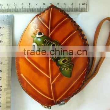 animal shape genuine leather coin purse handmade wallet