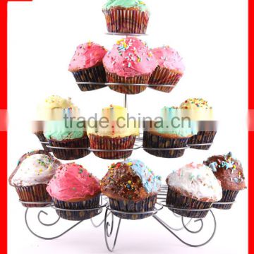 Factory Wholesale Wedding Party 4 Tier Metal Cupcake Display Stand