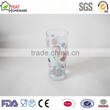 Wholesale high quality glass drinking cup with printing decal