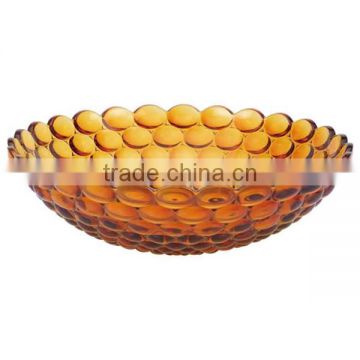 Clasic glass fruit bowl/ art glass bowl/ decorative hotel glass plate/ high quality hotel fruit/ salad /candy plate BHL-P6
