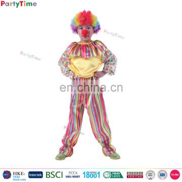 little boy fancy clown funny carnival costume with wig