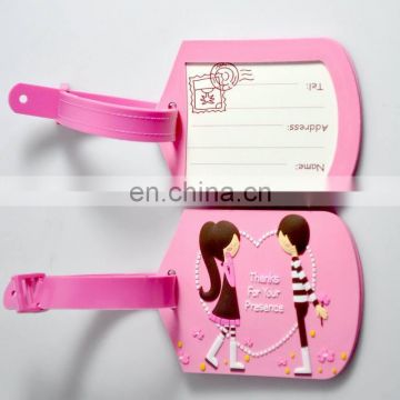 Cheaper beautiful eco-friendly soft pvc luggage tag for decoration
