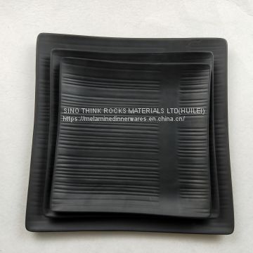 black sqaure melamine dinner plate