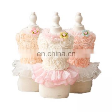 Fancy spring pet clothes dress cute layered pleated dog skirt dress