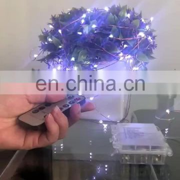 Fairy Lights Battery Operated 100LED String Lights Remote Control 8 Modes Christmas Tree Lighting