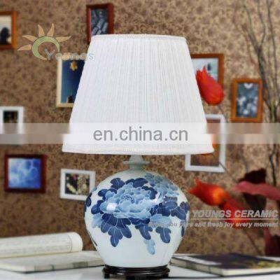 antique blue and white ceramic porcelain table lamp for hotel made in jingdezhen