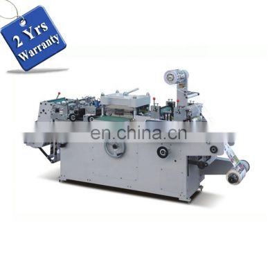 UTM420 Automatic pvc shrink label flatbed die cutting sheeting machine, Flat bed adhesive trademark label Cutter