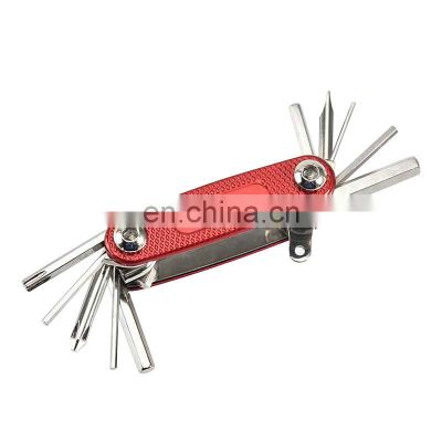 9 In 1 Bike Repair Folding Tools Portable Tire Replacement Tool Set Screwdriver Stainless Steel Combination Multitool Wrench