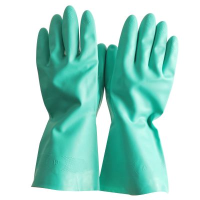 Long Sleeve Flock Lined Nitrile Diamond Grip Best Gloves For Chemicals