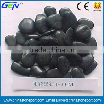 Polished 3CM Black Wash Stone Pebble