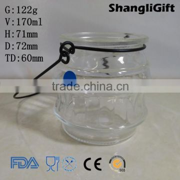 Stock Glass Vase /flower Pot With Big Mouth and Handle