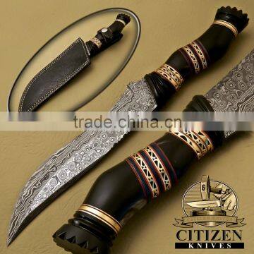 CITIZEN KNIVES,BEAUTIFUL CUSTOM HAND MADE DAMASCUS STEEL HUNTING BOWIE KNIFE