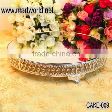 Latest 18 inch big silver crystal wedding cake stand for wedding decoration & party decoration(cake-009)