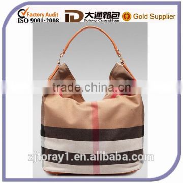 China High Quality Canvas Leather Bag Women Lady Handbag