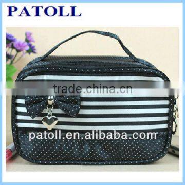 Fashion high quality black cosmetic bag