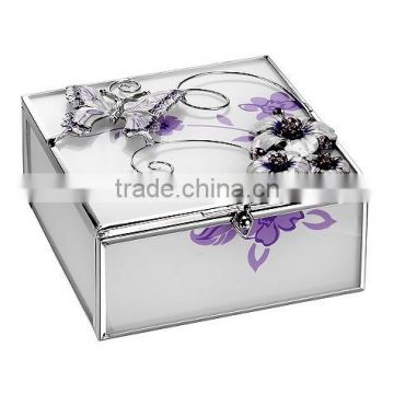 High-end Mirror Polished Square Metal Jewelry Box Wedding Jewelry Box For Women