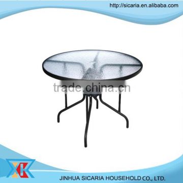 big round tempered glass table