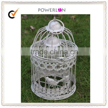 Eco-friendly Resonable Price Hanging White Iron Bird Cage for Decoration