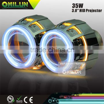 Double ring BI xenon projector lens with CCFL Angel
