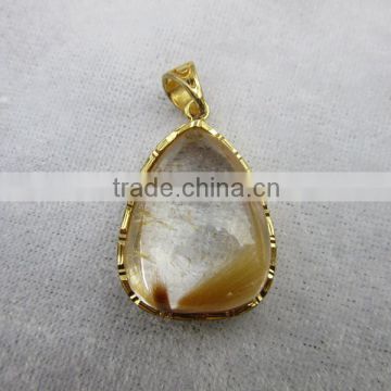 2015 Beautiful cheap natural quartz crystal necklace pendant for women