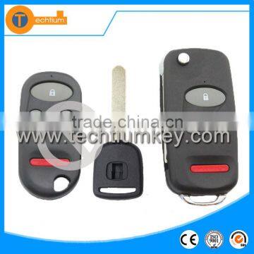 Plastic remote key cover with switchblade and logo on the key shell 3+1 flip key for honda odyssey fit