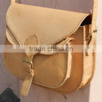 brown leather vintage style shoulder bags/real leather hand made bags