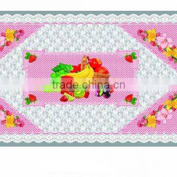 Newest transparent printed all-in-one plastic tablecloth piece/roll
