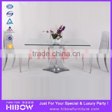 2015 modern design tempered glass dining table