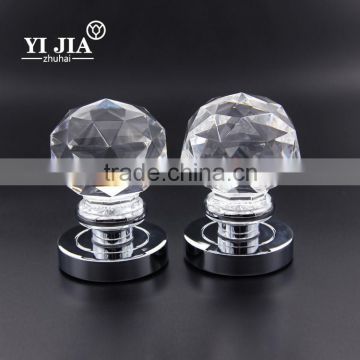 Polished Chrome Finish Clear Crystal Glass Door Handles and Knobs