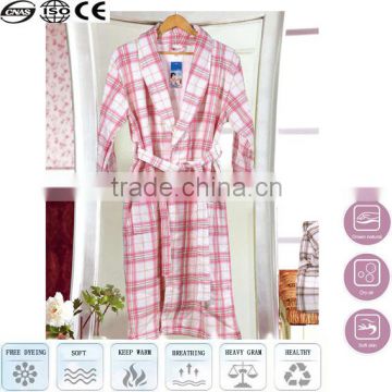 white pink grid cotton western bridal homewear nightwear